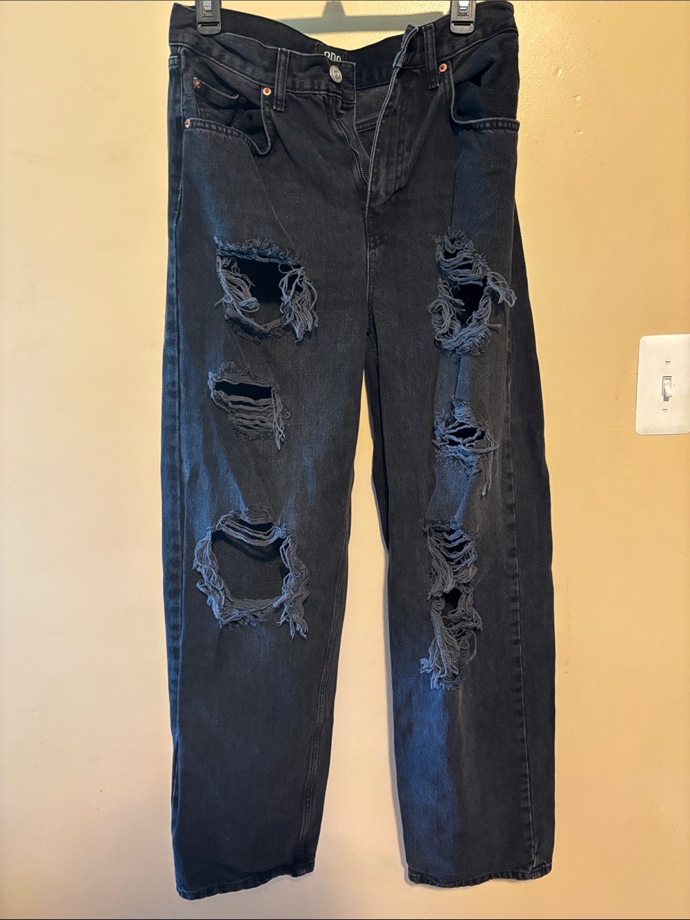 BDG Black Ripped Straight Skater Style Jeans